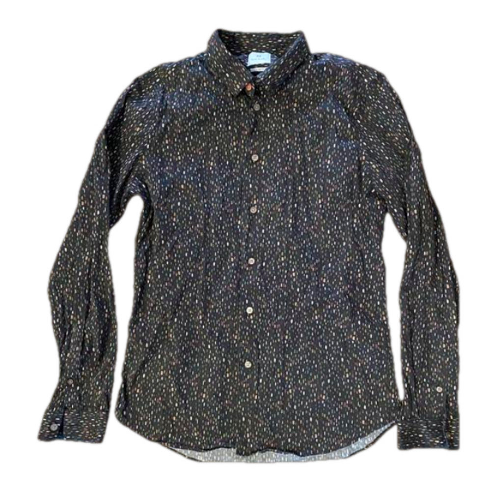PS Paul Smith Men's Slim Fit Abstract Dotted Long Sleeve Shirt Size M